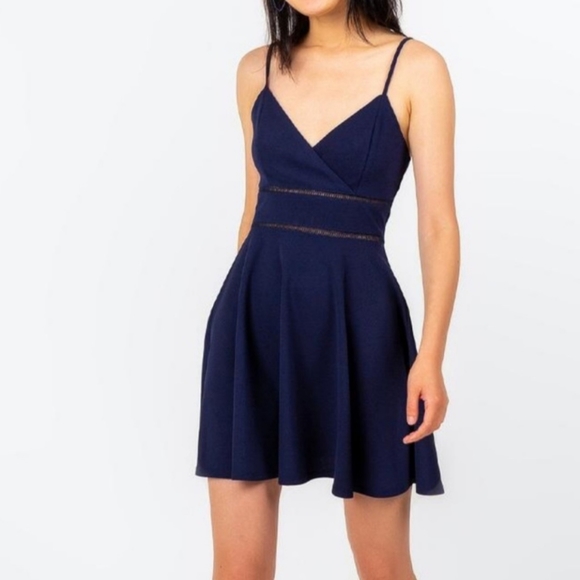 Francesca Collection Jun & Ivy Fit and Flare Mini, Skater Dress with Ladder Trim - Picture 4 of 9